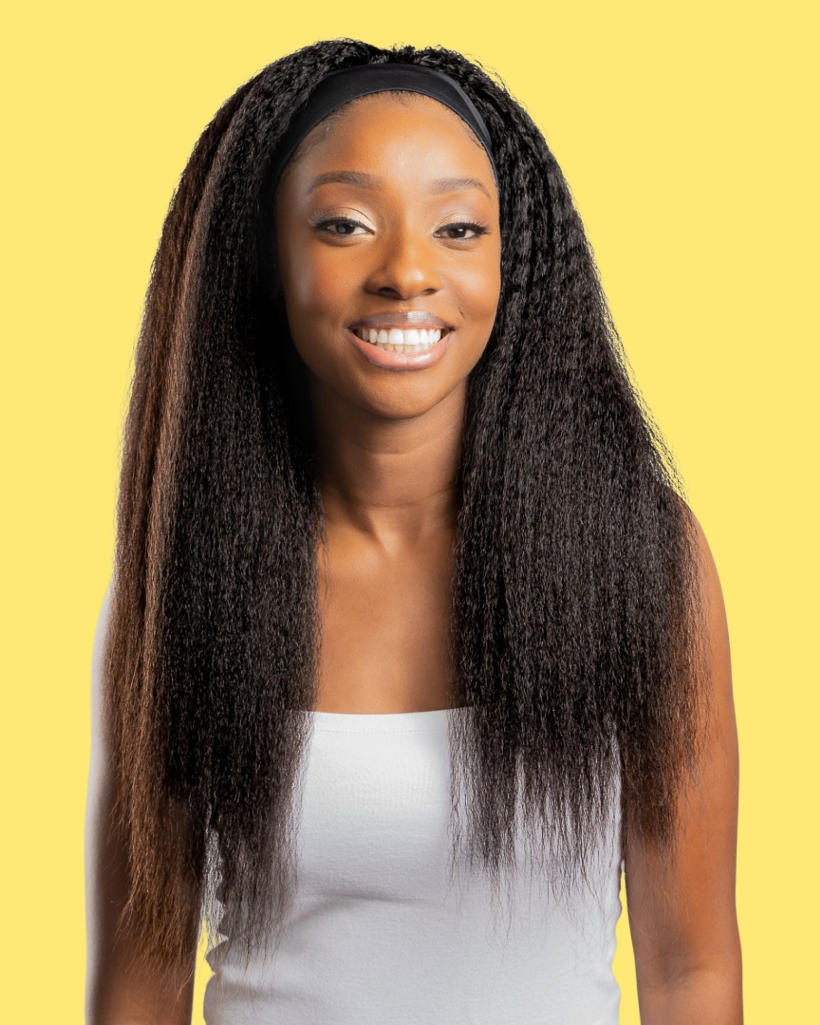 Kinky Straight Blowout Headband Wigs KinkyCurlyYaki