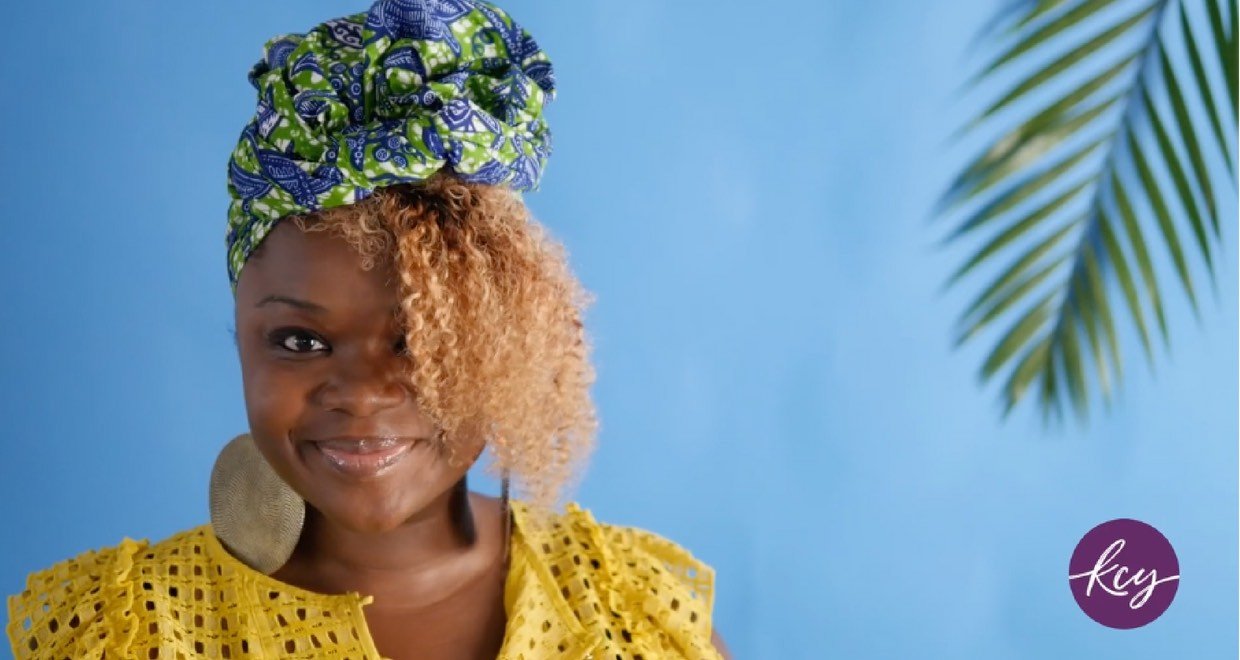 how to tie head wrap with bangs