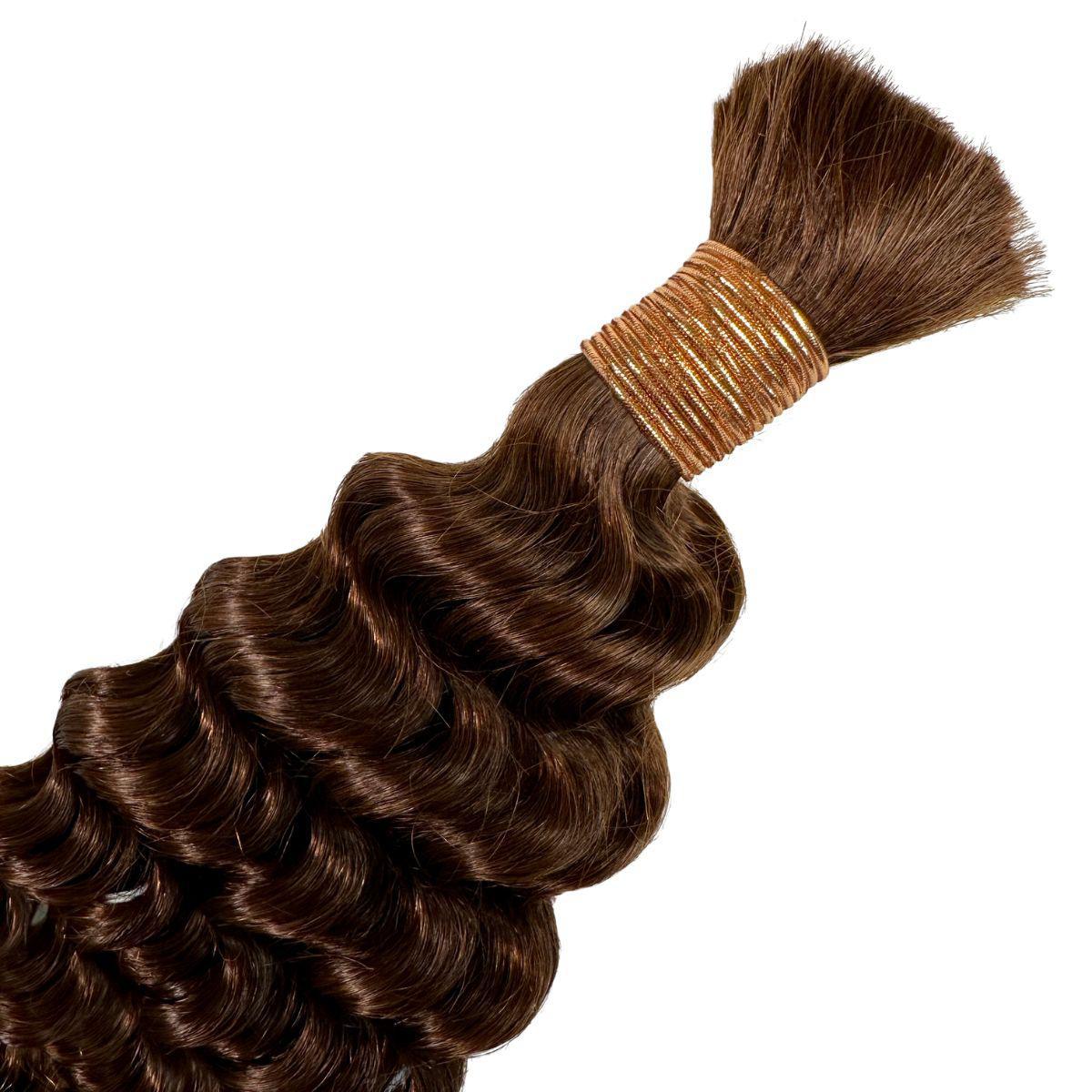 Chocolate Brown Deep Wave Human Braiding Extensions