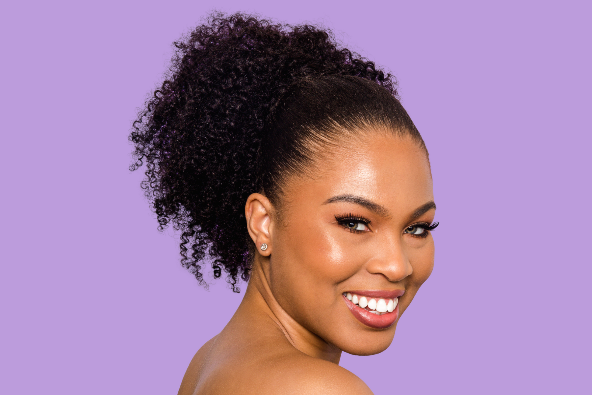 10" 4A afro kinky curly drawstring puff ponytail