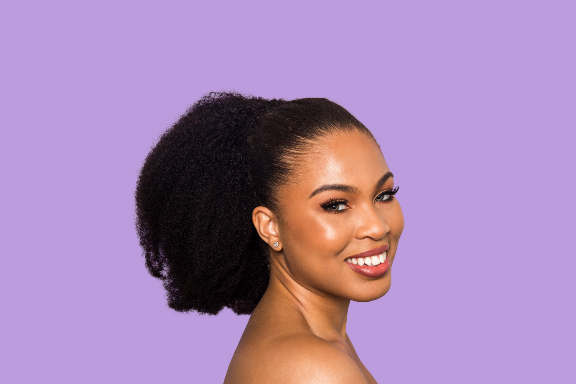 16" afro coily 4C drawstring pony