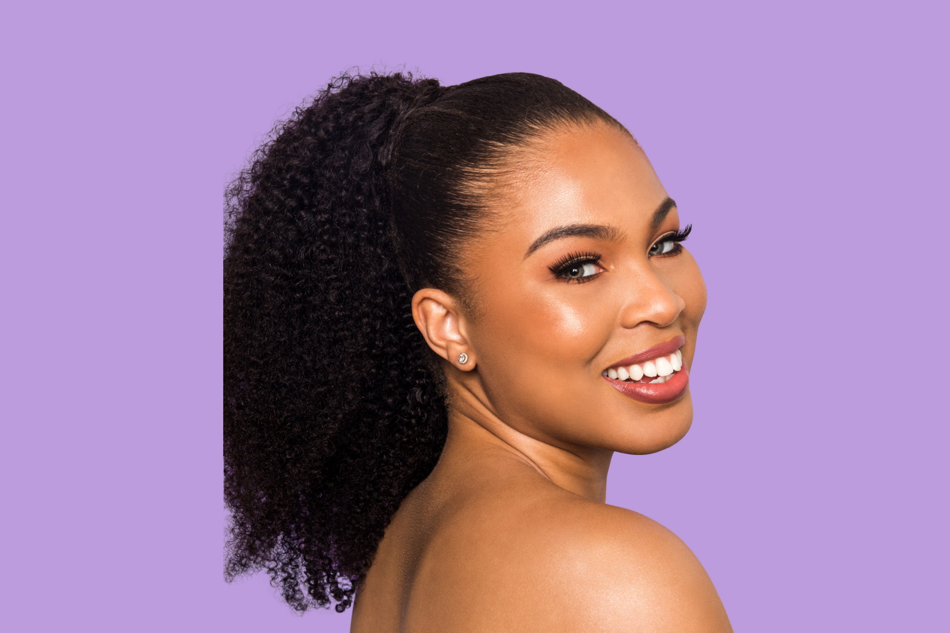 24" 4A afro kinky curly drawstring puff ponytail
