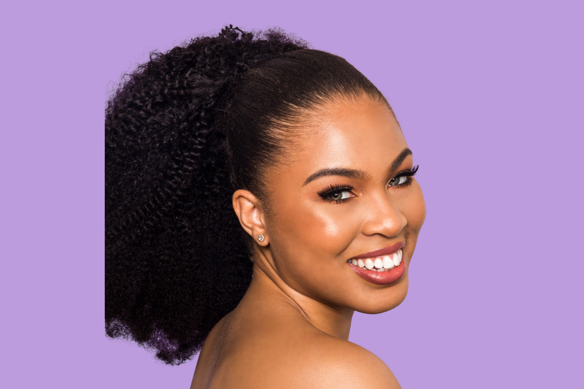 24" long afro kinky coily drawstring pontyail